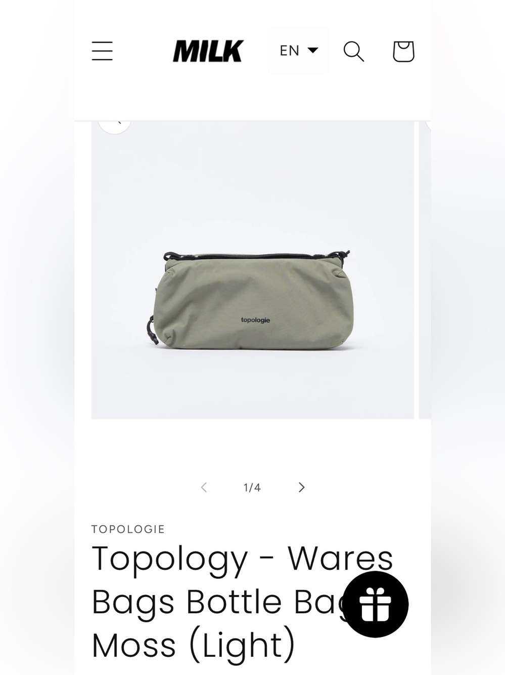 Topologie Bottle Bag Sacoche with matching strap- Moss (Light)